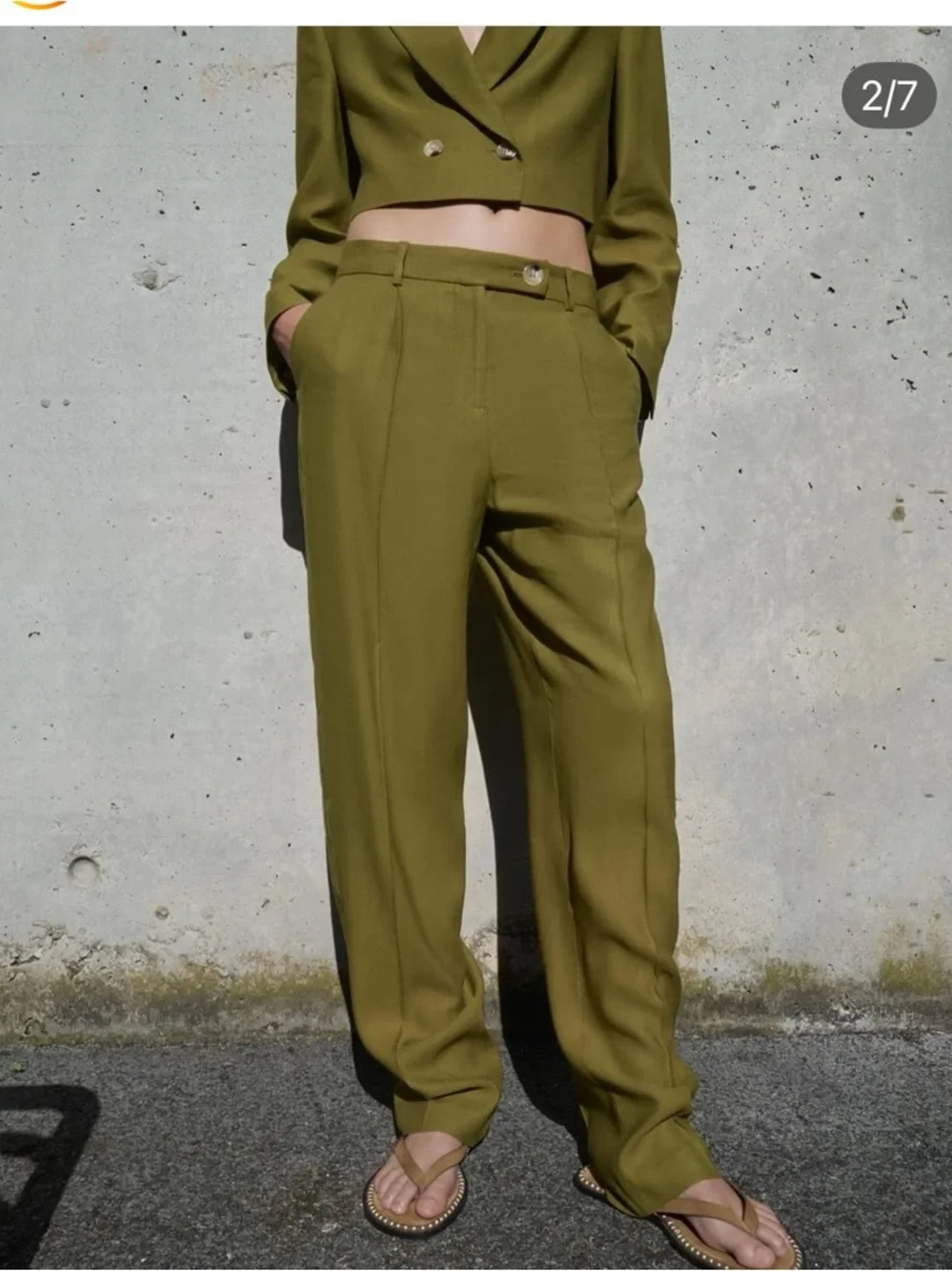 NEW WITHOUT TAG ZARA (TWO PIRCE SET ) linen pants and blazer XS  🚨NO DISCOUNT